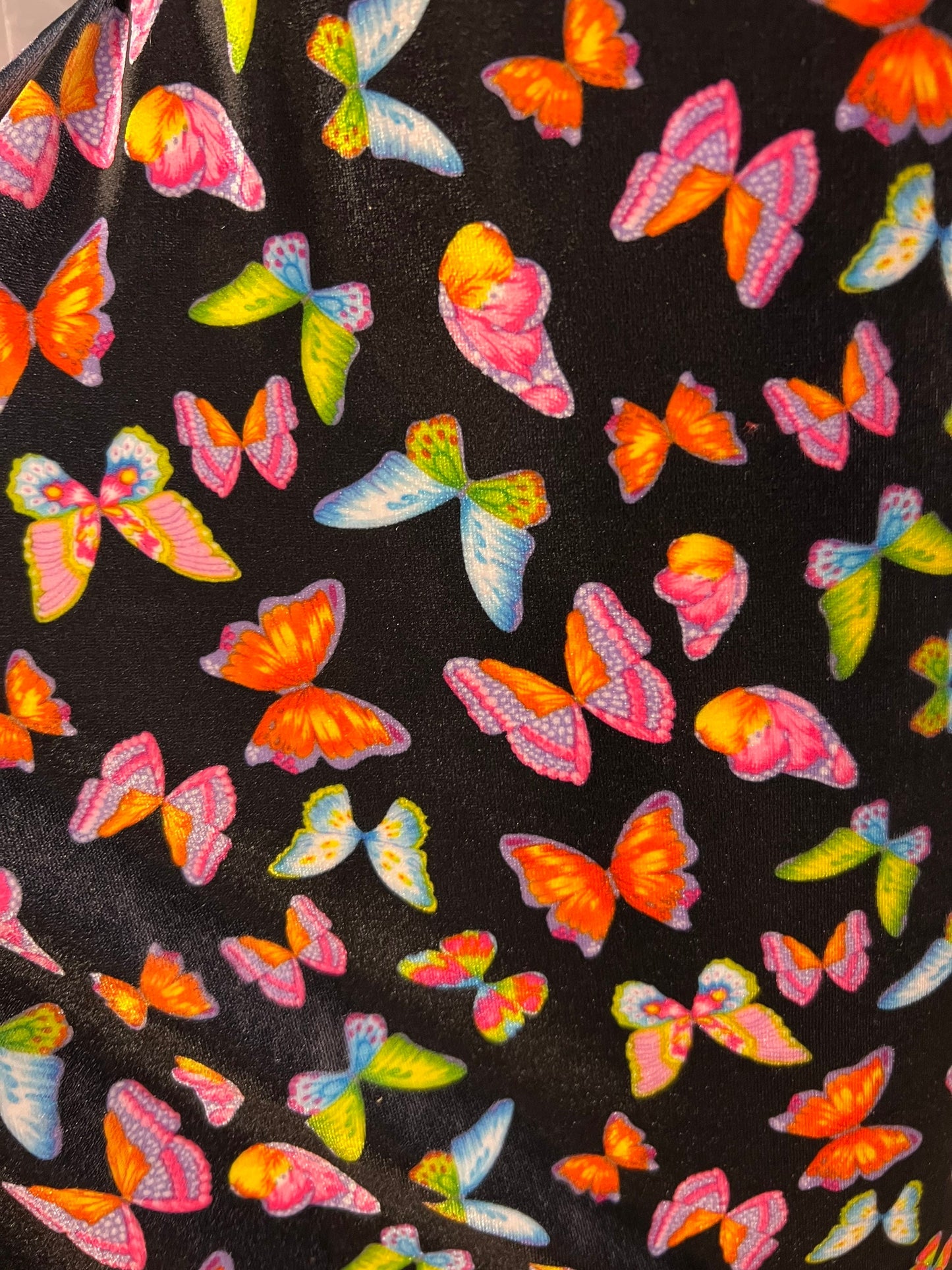 New Luxury butterfly design print on best quality of stretch velvet 420 GM 4-way stretch 58/60” Sold by the YD. Ships Worldwide from Los Ang