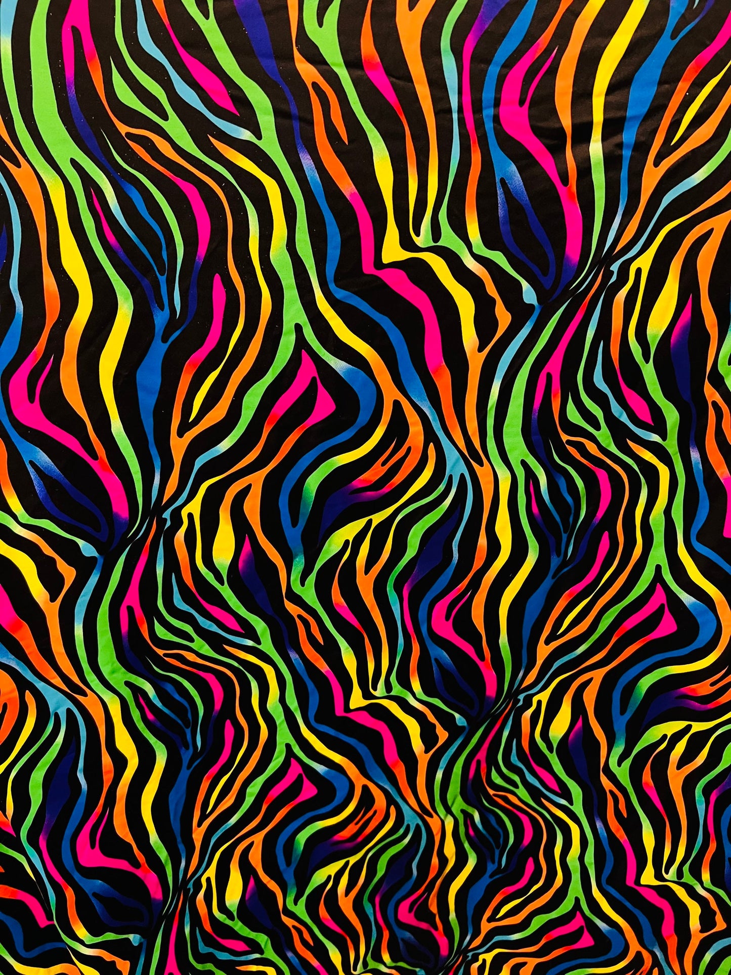 New Rainbow zebra design print on great quality of nylon spandex 4-way stretch 58/60” Sold by the YD. Ships Worldwide from Los Angeles CA