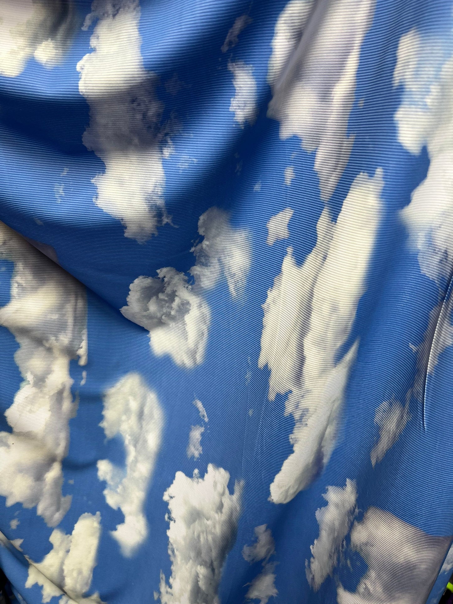 Clouds design print on great quality of ribbed nylon spandex 4-way stretch 58/60” Sold by the YD. Ships Worldwide from Los Angeles CA