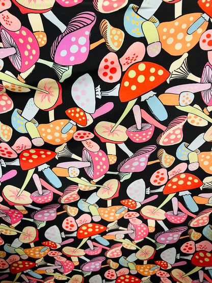 Mushrooms in wonderland design Multicolor print on best quality of nylon spandex 4-way stretch 58/60” Sold by the YD. Ships Worldwide