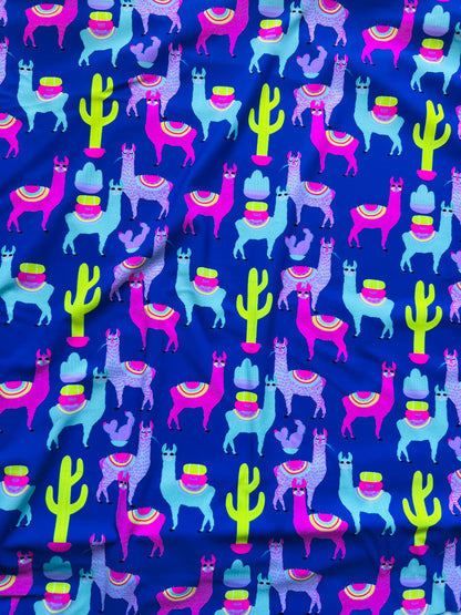 Llama design exotic animal print on best quality of nylon spandex 4-way stretch 58/60” Sold by the YD. Ships Worldwide from Los Angeles CA