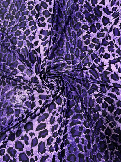 Exotic Leopard design Animal print with foil print on best quality of nylon spandex 4-way stretch 58/60” Sold by the YD.