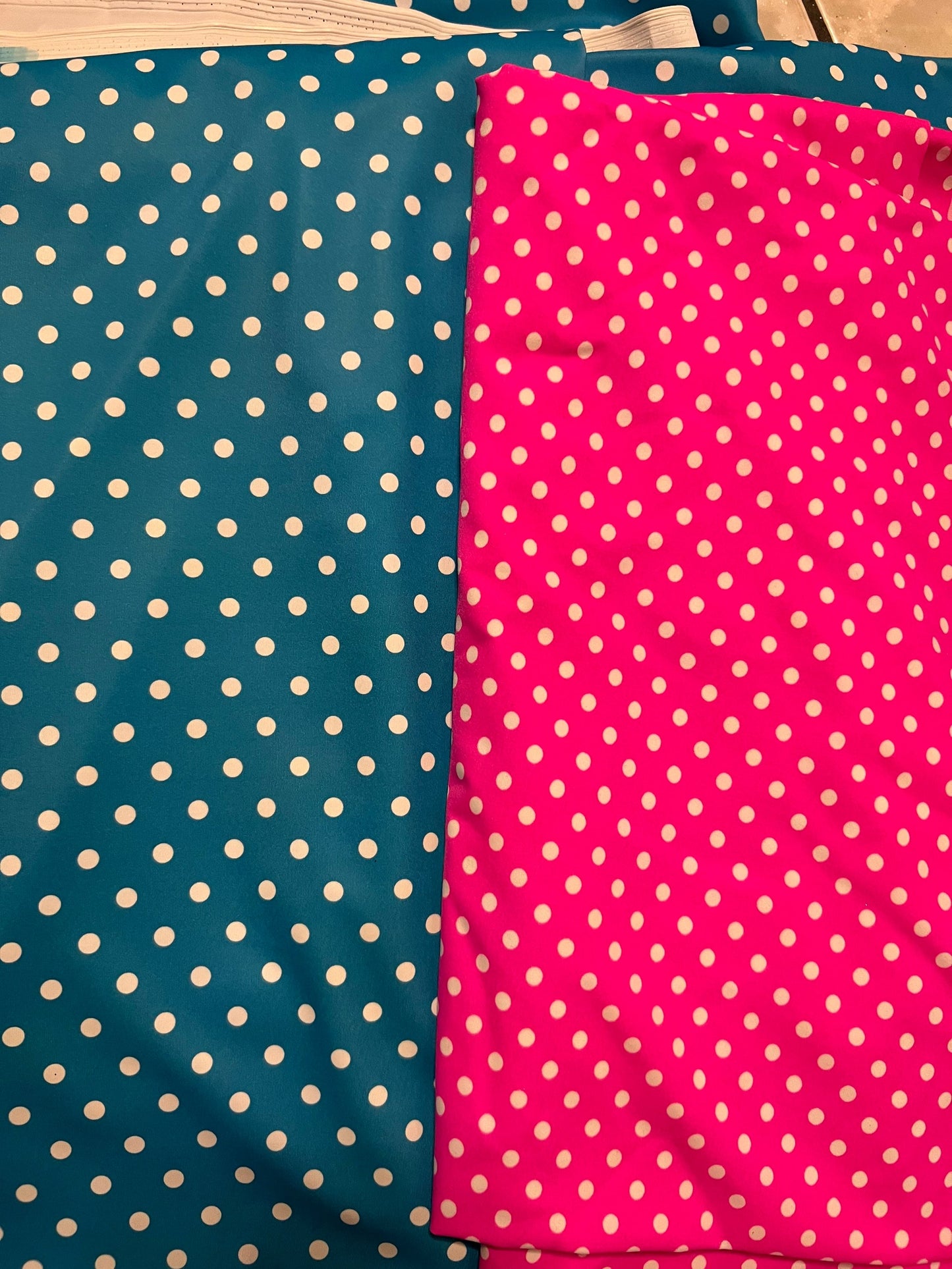 Small polka dots design print on best quality of nylon spandex 4-way stretch 58/60” Sold by the YD. Ships Worldwide from Los Angeles CA.