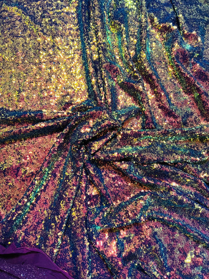 New sequins cosmic iridescent mini glitz sequins embroidered on stretch power mesh 4-Way 55/56” Sold by the YD. Ships worldwide