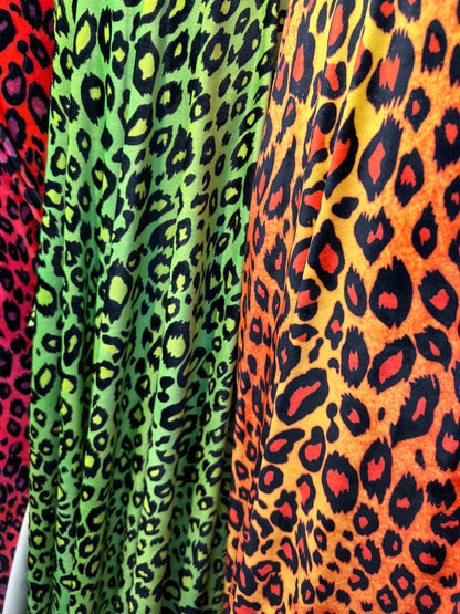 New Exotic Leopard design print on great quality of stretch velvet High quality 4-way stretch 58/60”