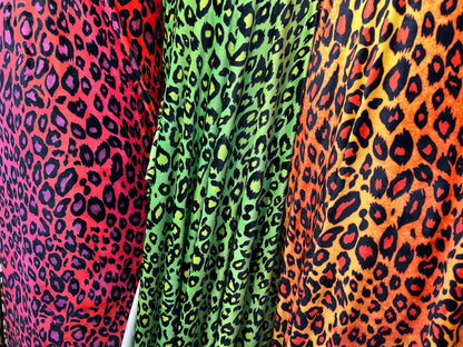 New Exotic Leopard design print on great quality of stretch velvet High quality 4-way stretch 58/60”