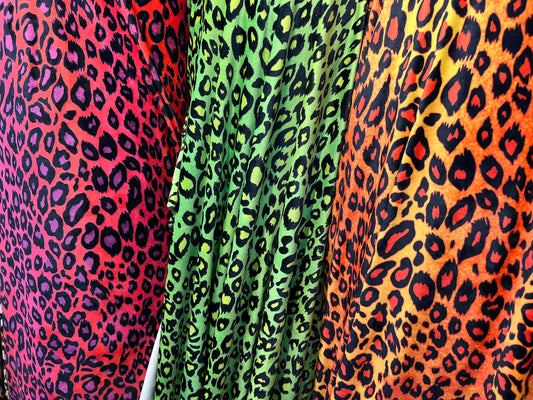 New Exotic Leopard design print on great quality of stretch velvet High quality 4-way stretch 58/60”