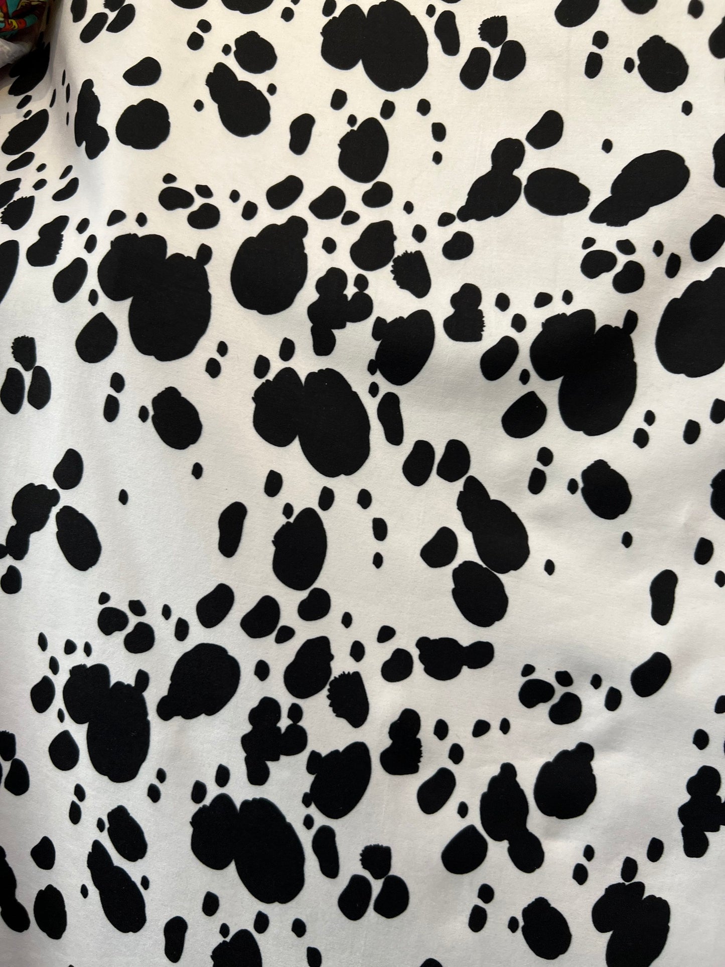 Dalmatian design print on great quality of jumbo spandex 4-way stretch 58/60” Sold by the YD. Ships Worldwide from Los Angeles California.