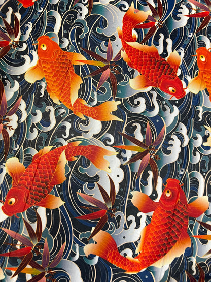 Exotic fish design print on best quality of Nylon power mesh 4-way stretch 58/60” Sold by the YD. Ships Worldwide from Los Angeles