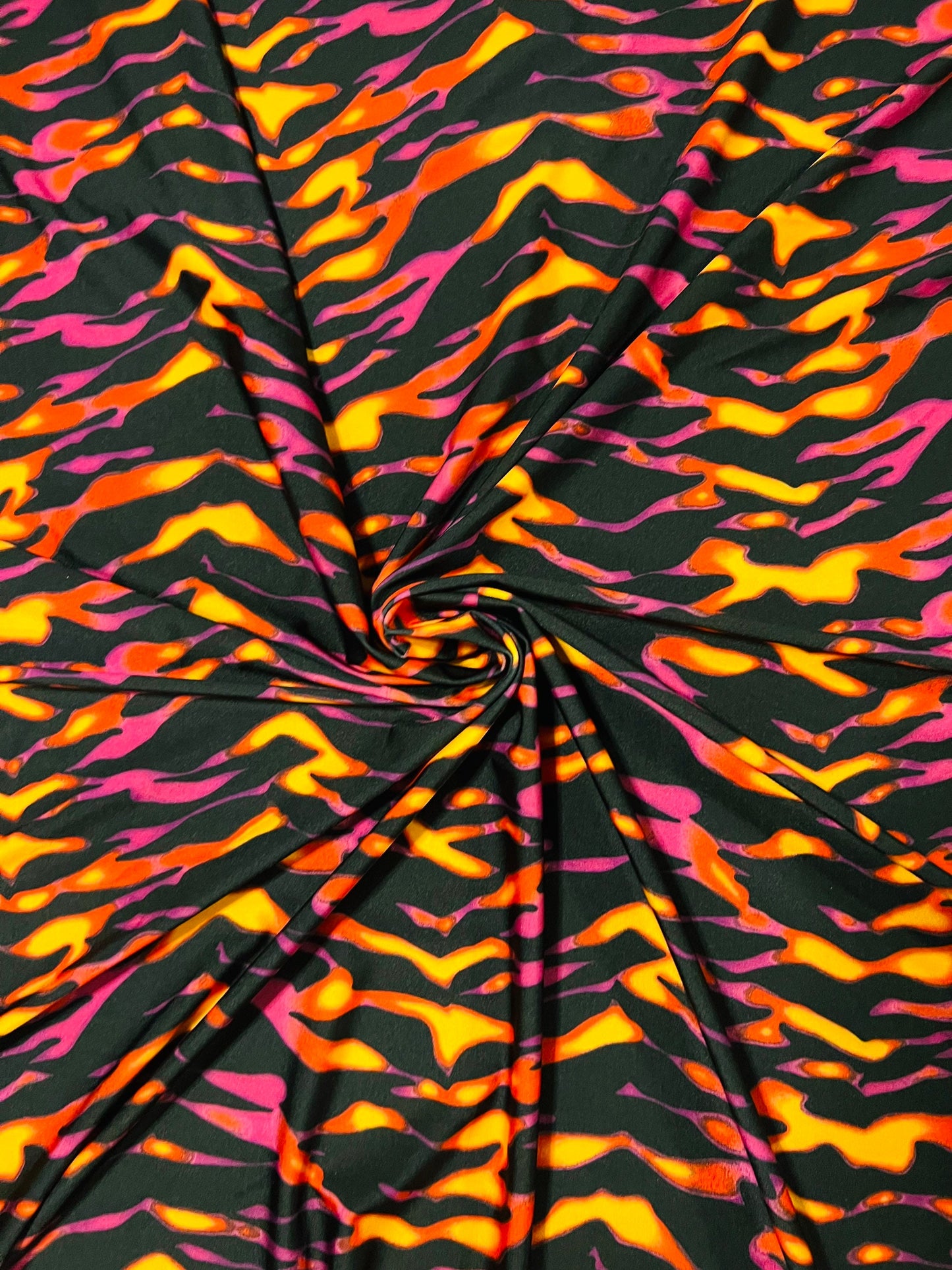 New Exotic Tiger design black/pink/orange print on great quality of Nylon Spandex 4-way stretch 58/60”