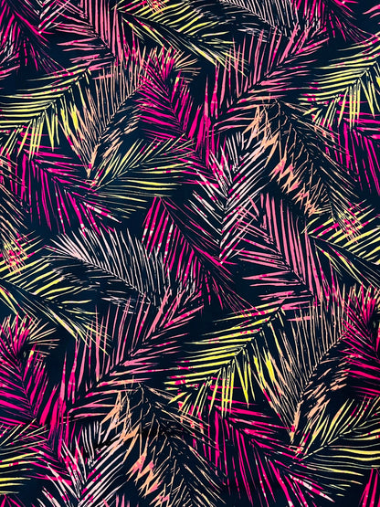 New Hawaiian print black multicolor print on best quality of nylon spandex 4-way stretch 58/60” Sold by the YD. Ships Worldwide from Los Ang