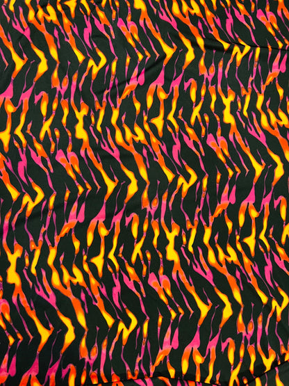 New Exotic Tiger design black/pink/orange print on great quality of Nylon Spandex 4-way stretch 58/60”