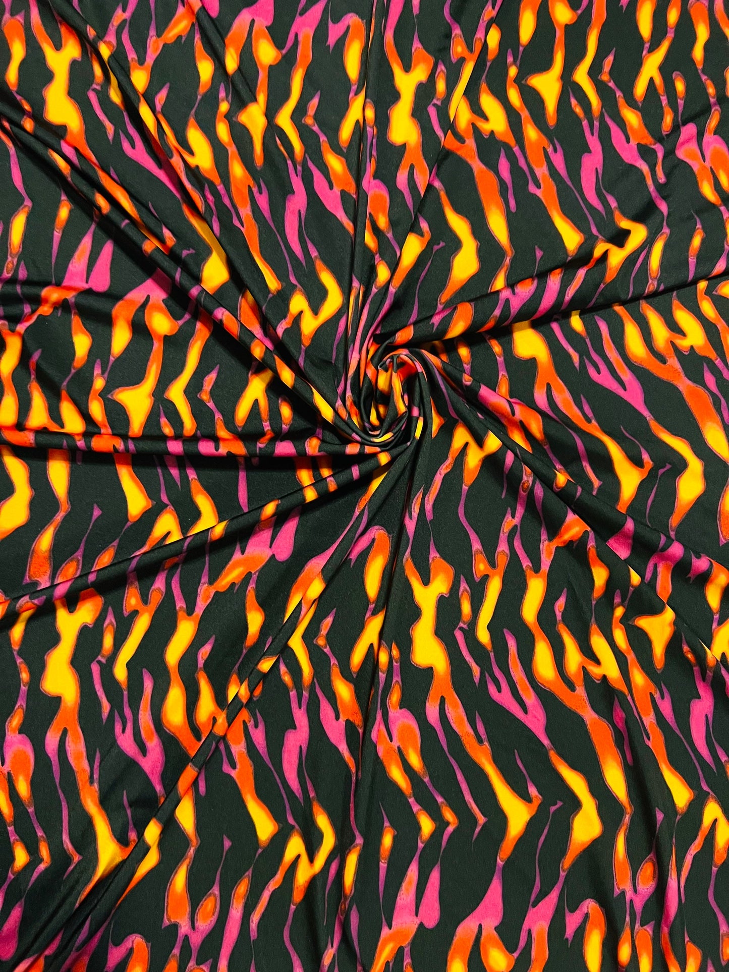 New Exotic Tiger design black/pink/orange print on great quality of Nylon Spandex 4-way stretch 58/60”