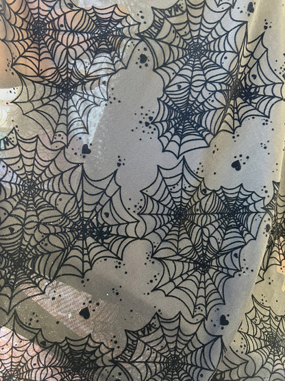 New Spider web design print on great quality of power mesh nylon spandex 4-way stretch 58/60” Sold by the YD. Ships Worldwide from Los  CA