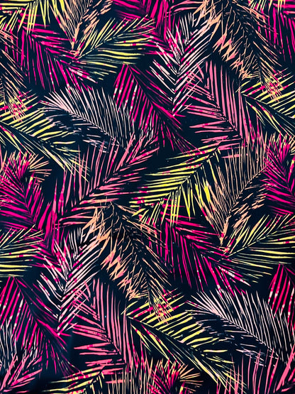 New Hawaiian print black multicolor print on best quality of nylon spandex 4-way stretch 58/60” Sold by the YD. Ships Worldwide from Los Ang