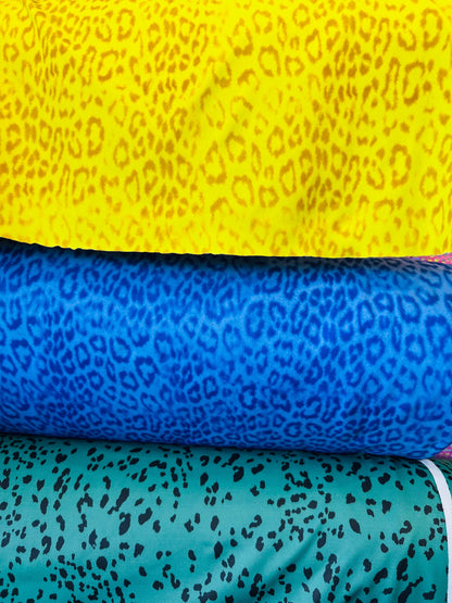 Exotic Leopard design print on great quality of Nylon spandex 4-way stretch 58/60” Sold by the YD. Ships Worldwide from Los Angeles CA