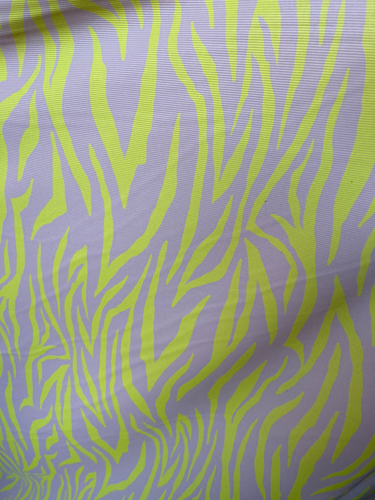 New Zebra design Ribbed spandex 4-way stretch 55/57” Sold by the YD. Ships Worldwide from Los Angeles California USA