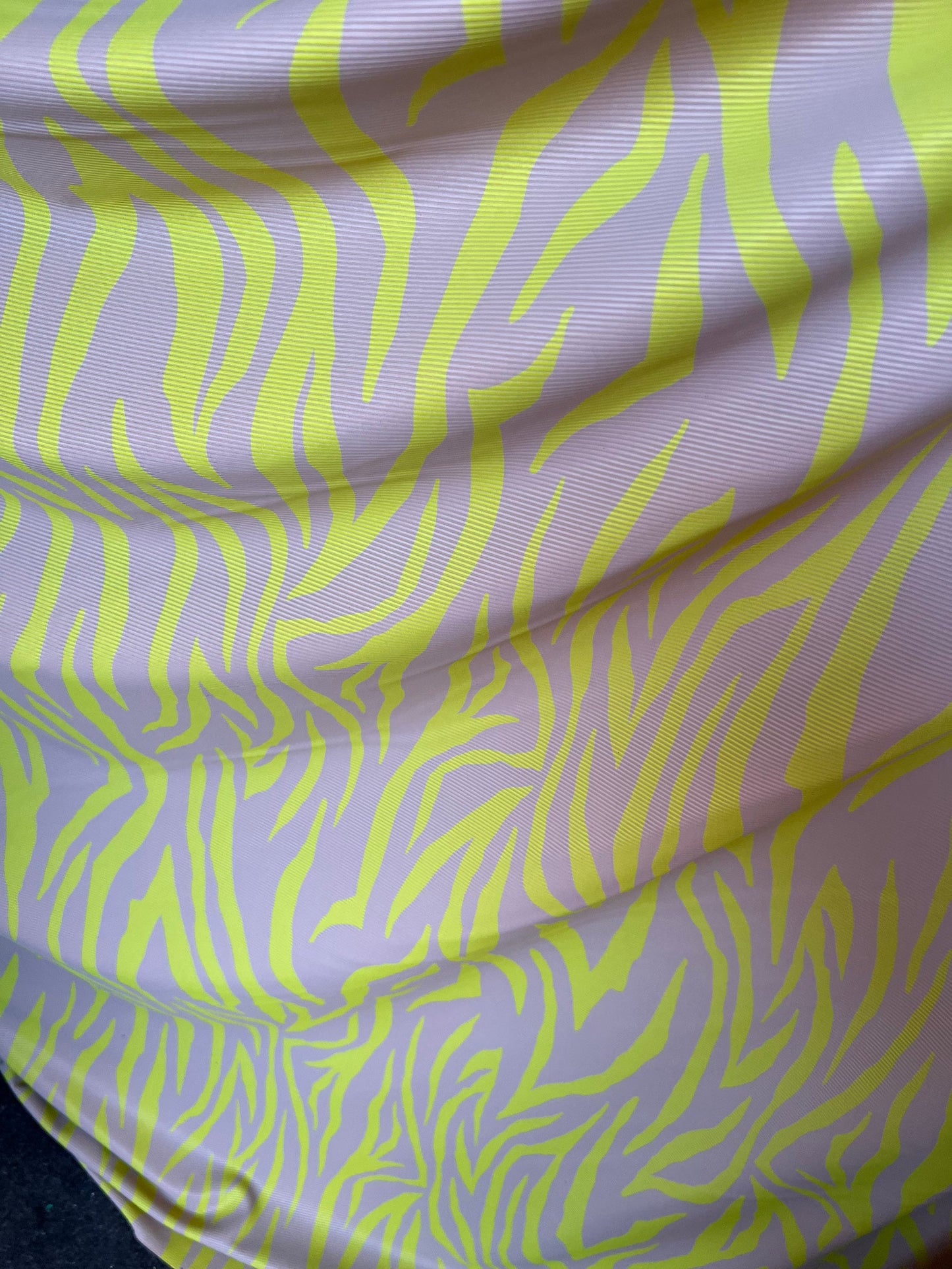 New Zebra design Ribbed spandex 4-way stretch 55/57” Sold by the YD. Ships Worldwide from Los Angeles California USA