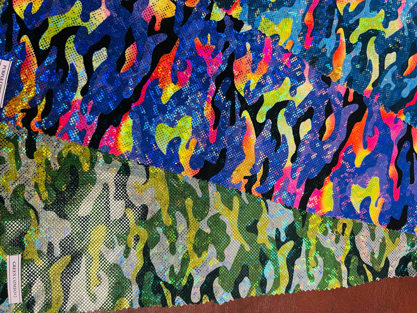 New Hologram Army design digital camouflage metallic hologram Nylon spandex 4-way stretch 58/60” Sold by the YD.