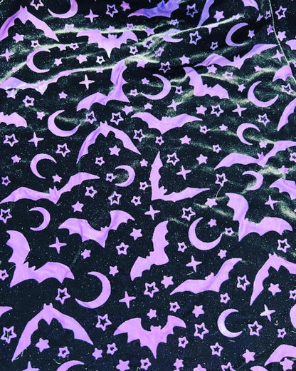 Halloween design on luxury burnout stretch velvet 4-way 58/60” Sold by the YD. Ships worldwide from Los Angeles California USA