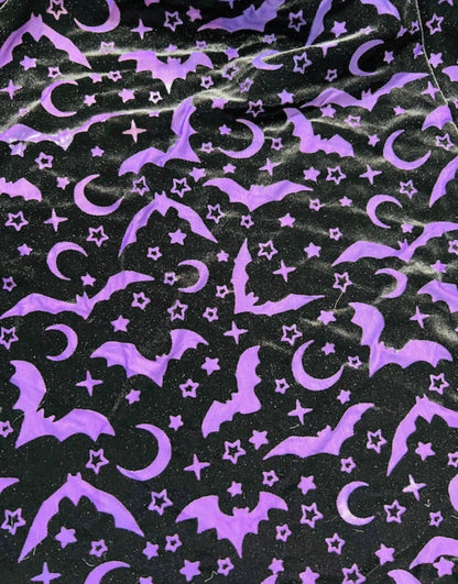 Halloween design on luxury burnout stretch velvet 4-way 58/60” Sold by the YD. Ships worldwide from Los Angeles California USA