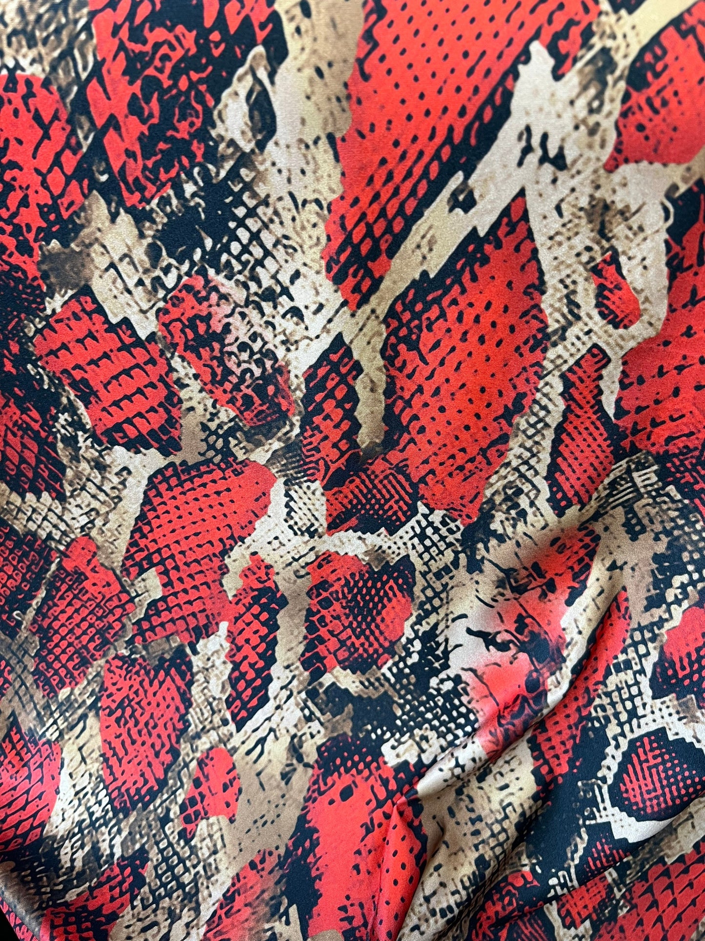 New Exotic snake skin design print on Nylon spandex 4-way stretch 58/60” Sold by the YD. Ships worldwide from Los Angeles California USA