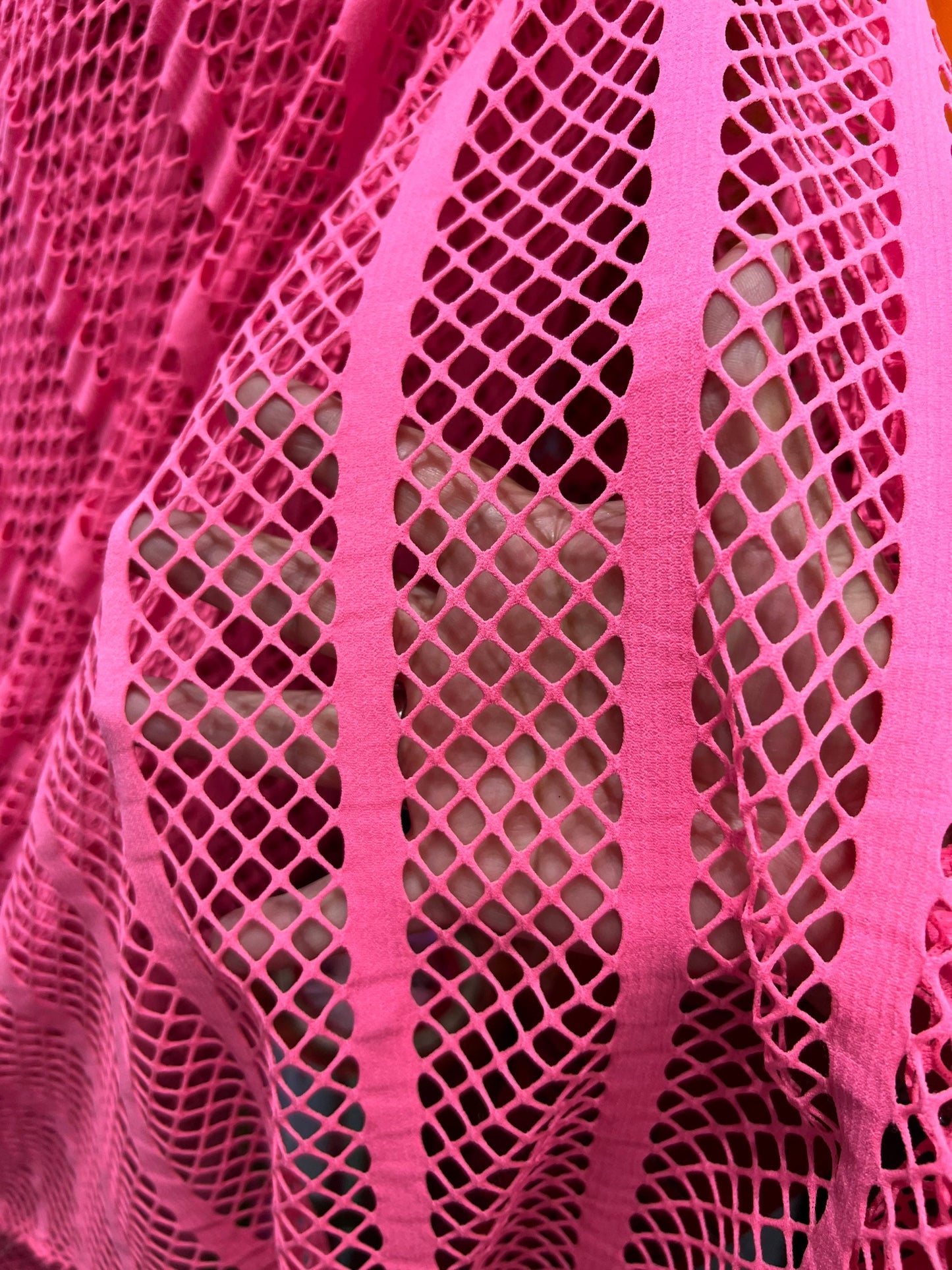 Stripe fishnet design nylon spandex fishnet 4-way stretch 58/60” Sold by the YD. Ships worldwide from Los Angeles California USA