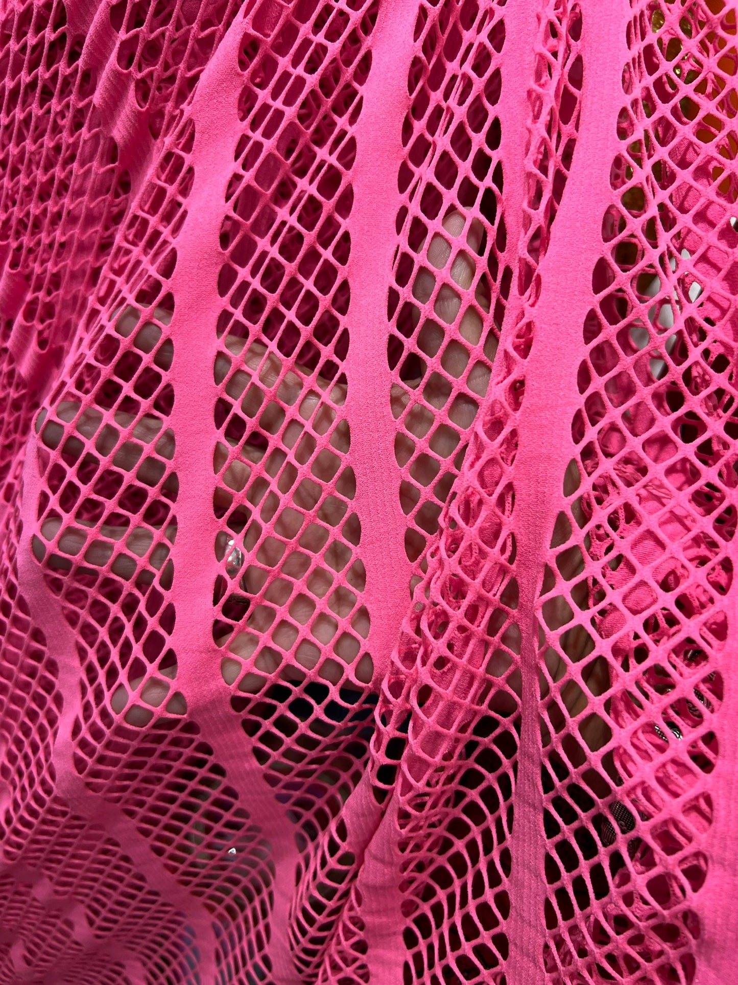 Stripe fishnet design nylon spandex fishnet 4-way stretch 58/60” Sold by the YD. Ships worldwide from Los Angeles California USA