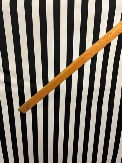 Stripes design print on best quality of nylon spandex 4-way stretch 1” stripe size 58/60” Sold by the YD. Ships worldwide from Los Angeles