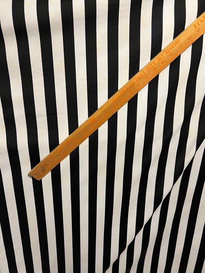 Stripes design print on best quality of nylon spandex 4-way stretch 1” stripe size 58/60” Sold by the YD. Ships worldwide from Los Angeles