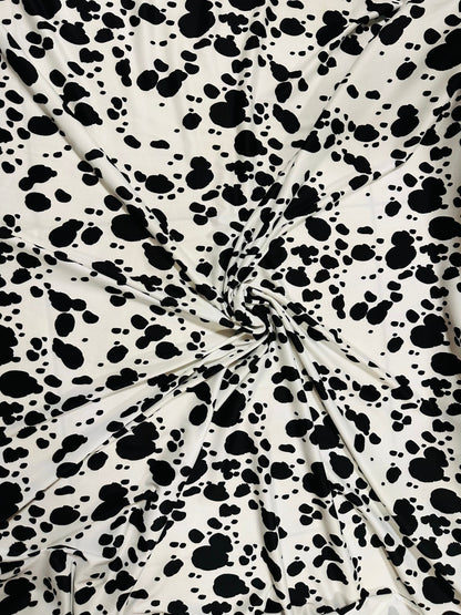 Dalmatian design print on great quality of poly spandex 2-way stretch 58/60” Sold by the YD. Ships Worldwide from Los Angeles California.