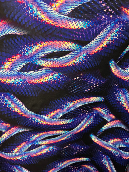 Anacondas design exotic Amazon snake print on best quality of heavy nylon spandex 4-way stretch 58/60” Sold by the YD. Ships worldwide