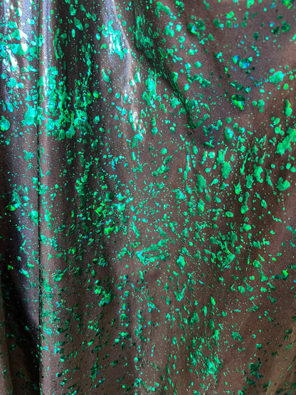 New splattered paint design metallic nylon spandex 4-way Stretch 58/60” Sold by the YD. Ships worldwide from Los Angeles California