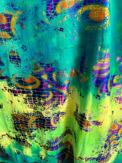 New exotic animal print metallic hologram nylon spandex 4-way stretch 58/60” Sold By the YD. Ships worldwide from Los Angeles California USA