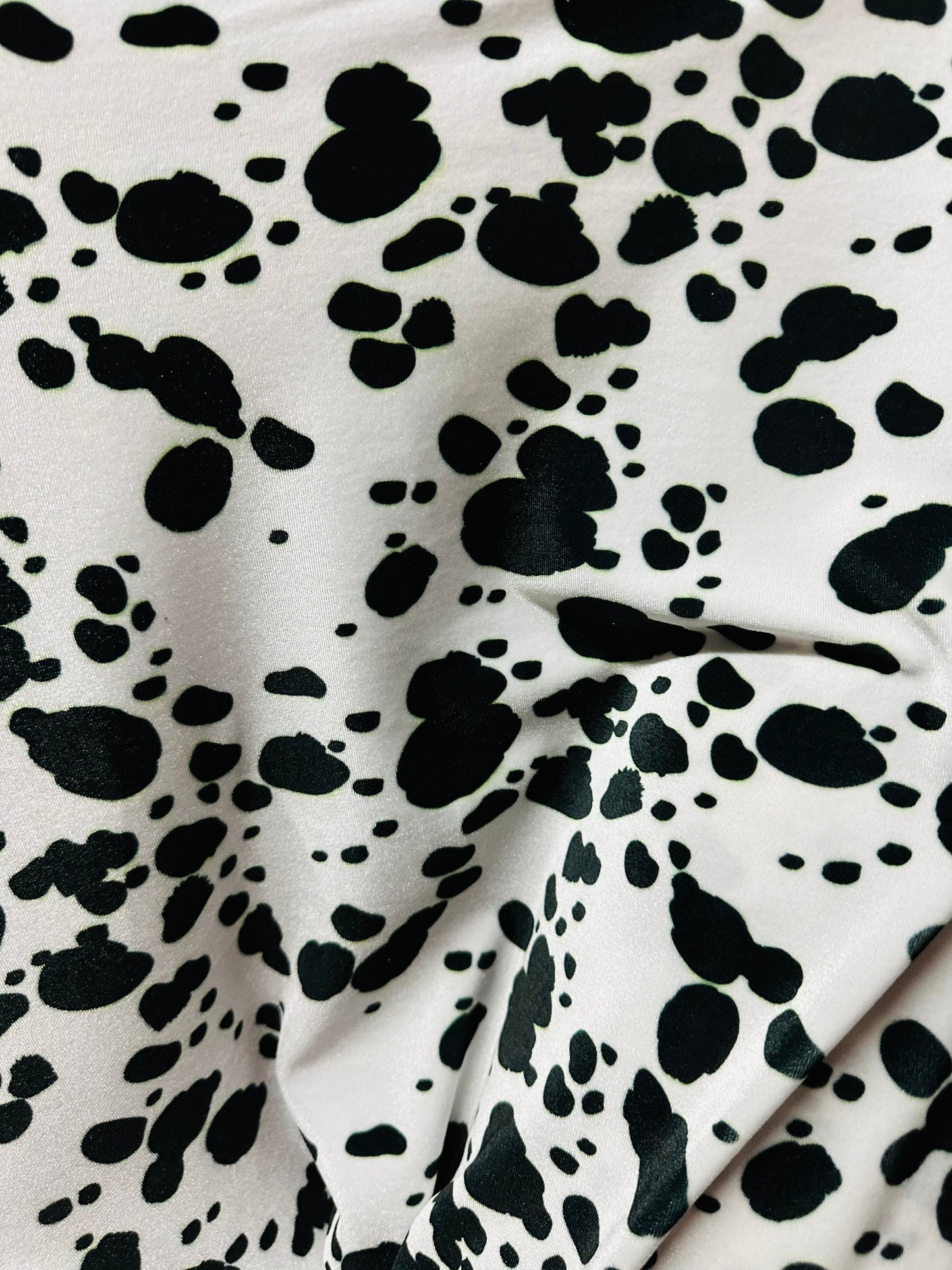 Dalmatian Exotic design print on great quality of stretch velvet 4-way stretch 58/60” Sold by the YD. Ships worldwide from L.A CA