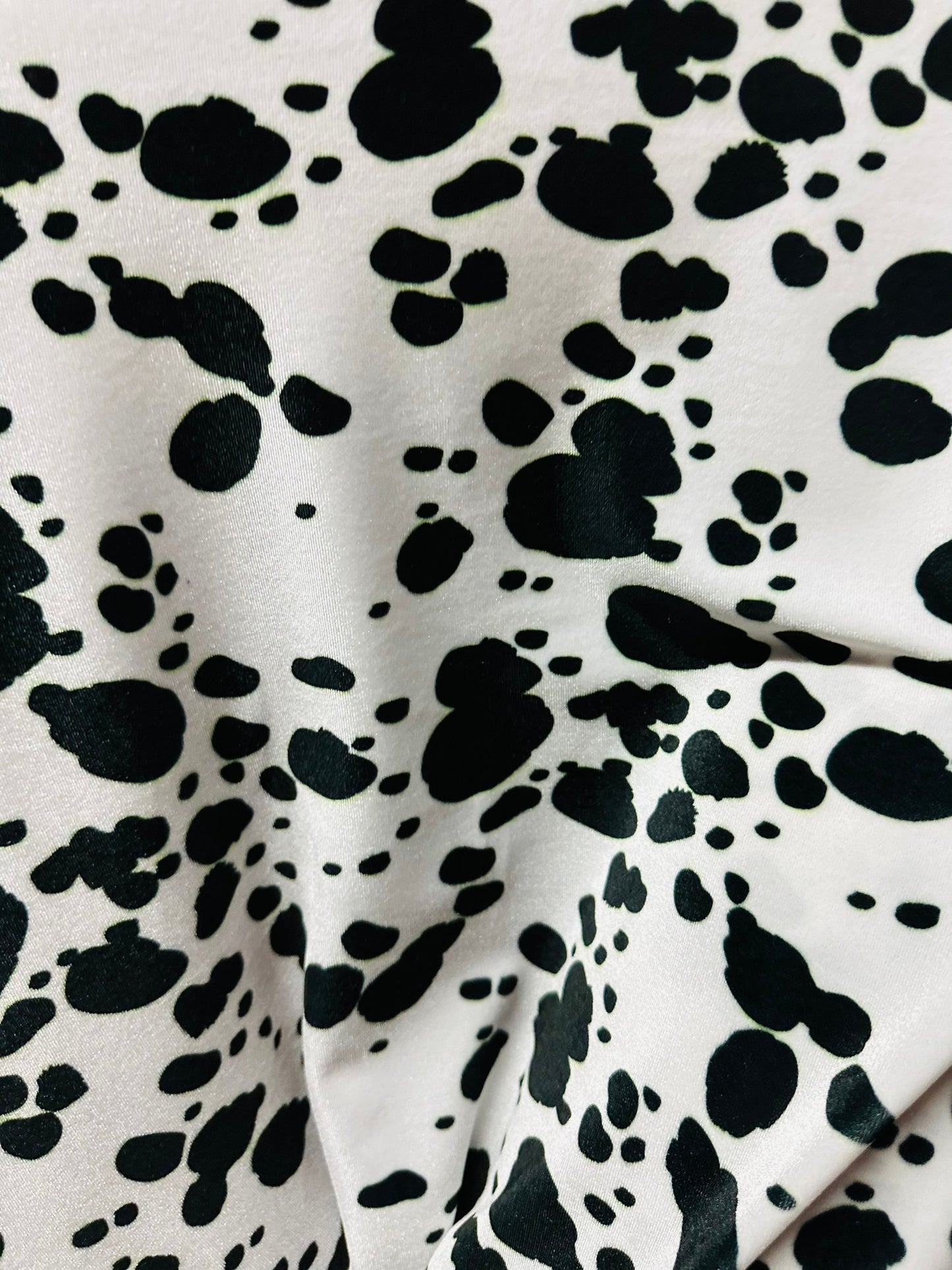 Dalmatian Exotic design print on great quality of stretch velvet 4-way stretch 58/60” Sold by the YD. Ships worldwide from L.A CA