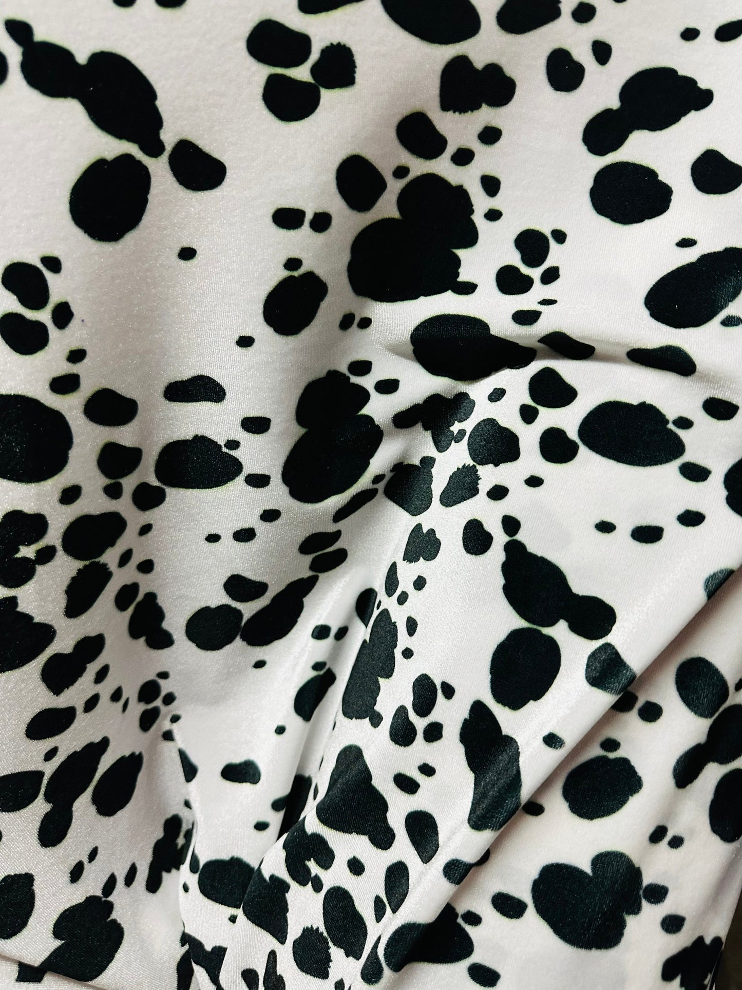 Dalmatian Exotic design print on great quality of stretch velvet 4-way stretch 58/60” Sold by the YD. Ships worldwide from L.A CA