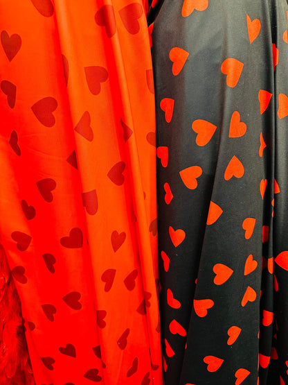 New Love me Hearts design nylon spandex great quality 4-way stretch 58/60” Sold by the YD. Ships worldwide from Los Angeles California USA