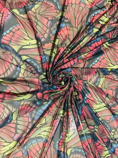 New Butterfly abstract design print on great quality of power mesh 4-way stretch 58/60” Sold by the YD. Ships worldwide from L.A