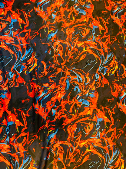 New Modern Flames abstract design Print on nylon spandex 4-way stretch 58/60” Sold by the YD. Ships Worldwide from Los Angeles