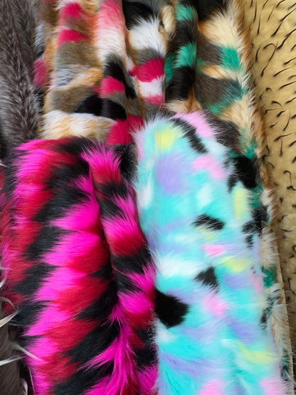 Luxury Faux Fur Multiples design high quality Sold by the YD and 1/2 yd Ships worldwide from Los Angeles California USA