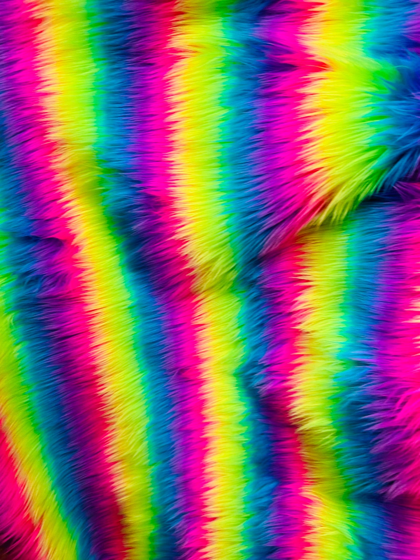 Luxury Faux Fur Rainbow designs high quality Sold by the YD and 1/2 yd Ships worldwide from Los Angeles California USA