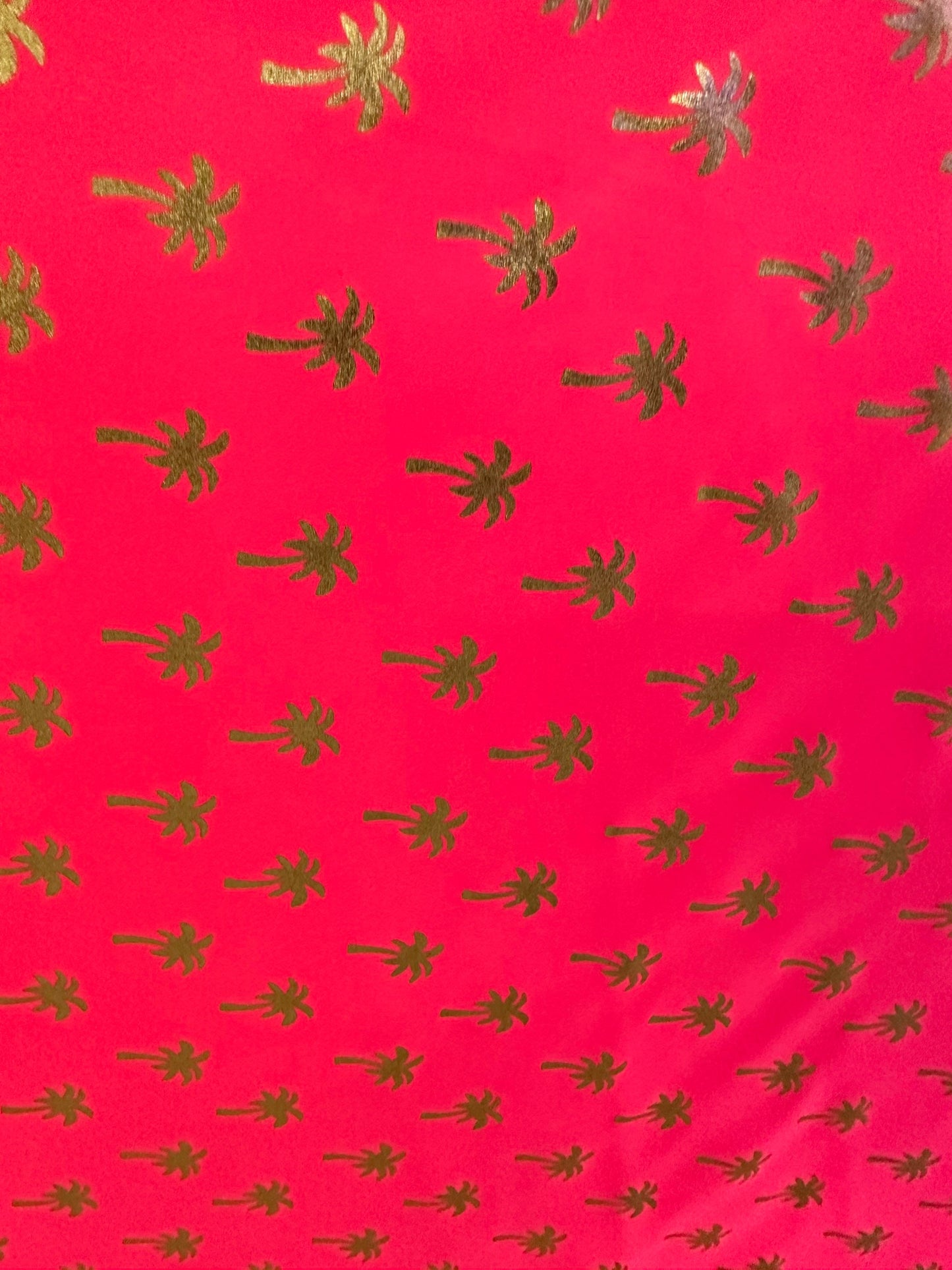 New Palm tree design metallic nylon spandex best quality in the market 4-way stretch 58/60” Sold by the YD.