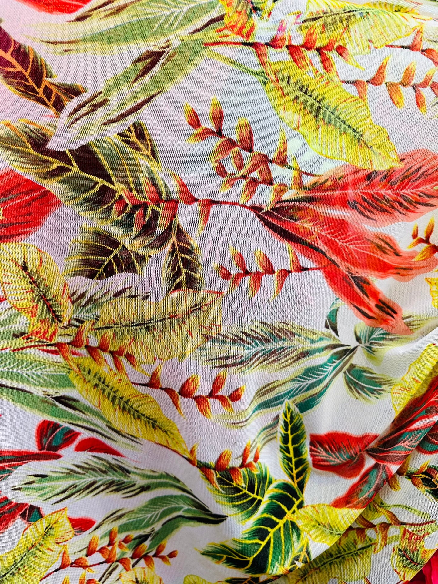 New Electric tropical design print on great quality of nylon power mesh 4-way stretch 58/60”