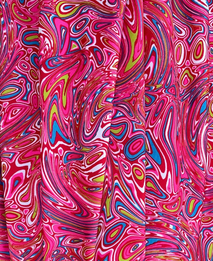 New abstract lava design Pink/Multi print on best quality of nylon spandex 4-way stretch 58/60”