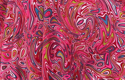 New abstract lava design Pink/Multi print on best quality of nylon spandex 4-way stretch 58/60”