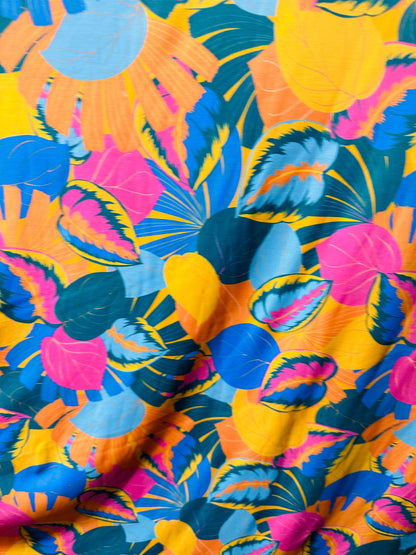 Tropical Leaves design print on great quality of nylon spandex 4-way stretch 58/60”