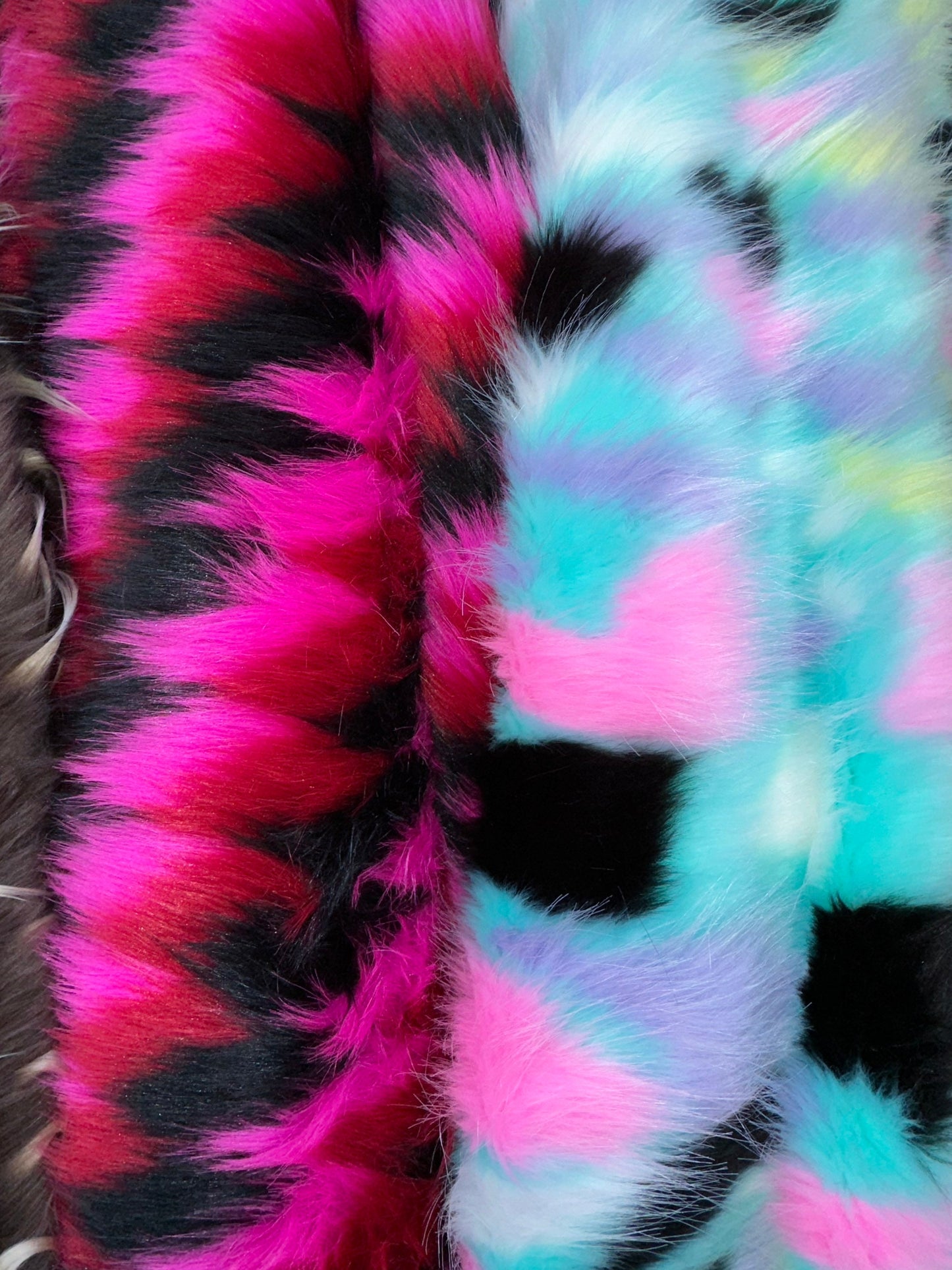 Luxury Faux Fur Multiples design high quality Sold by the YD and 1/2 yd Ships worldwide from Los Angeles California USA