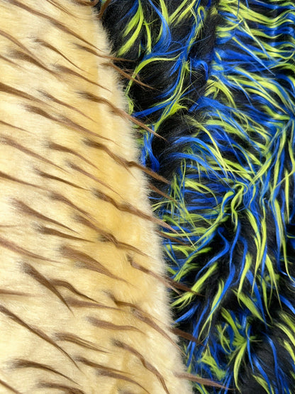 Luxury Faux Fur 2 tone shaggy design high quality Sold by the YD and 1/2 yd Ships worldwide from Los Angeles California USA