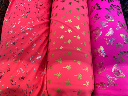 New Fabrics multiple design high quality of nylon spandex with foil best quality in the market 4-way stretch 58/60”